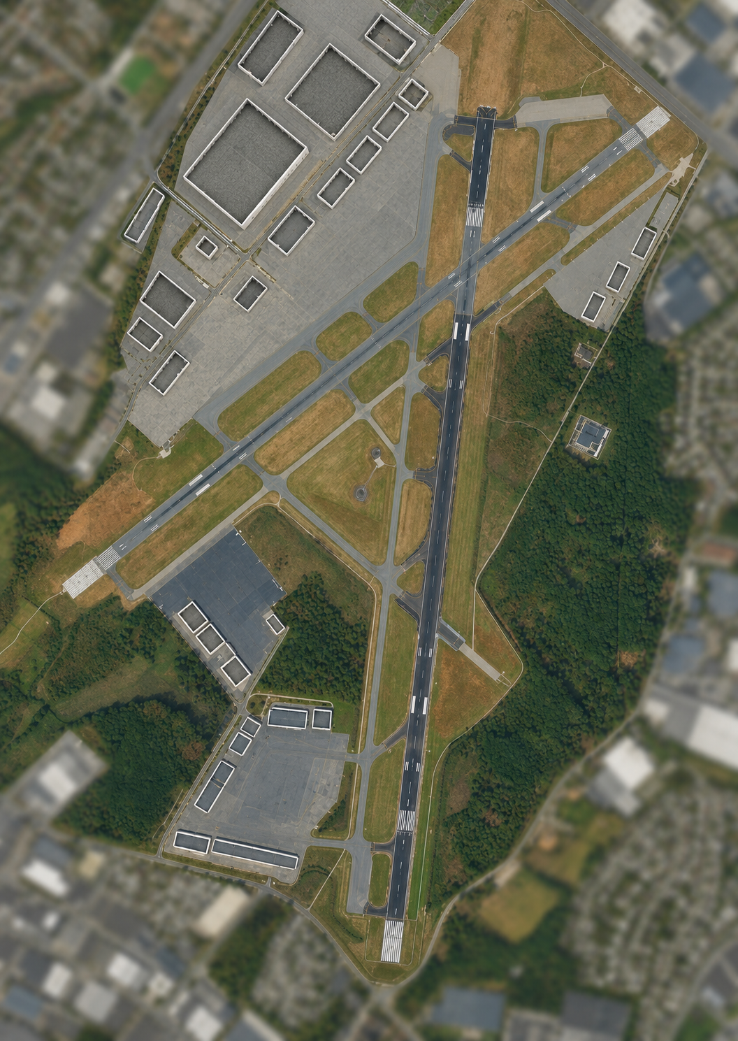 Satellite-style airport map